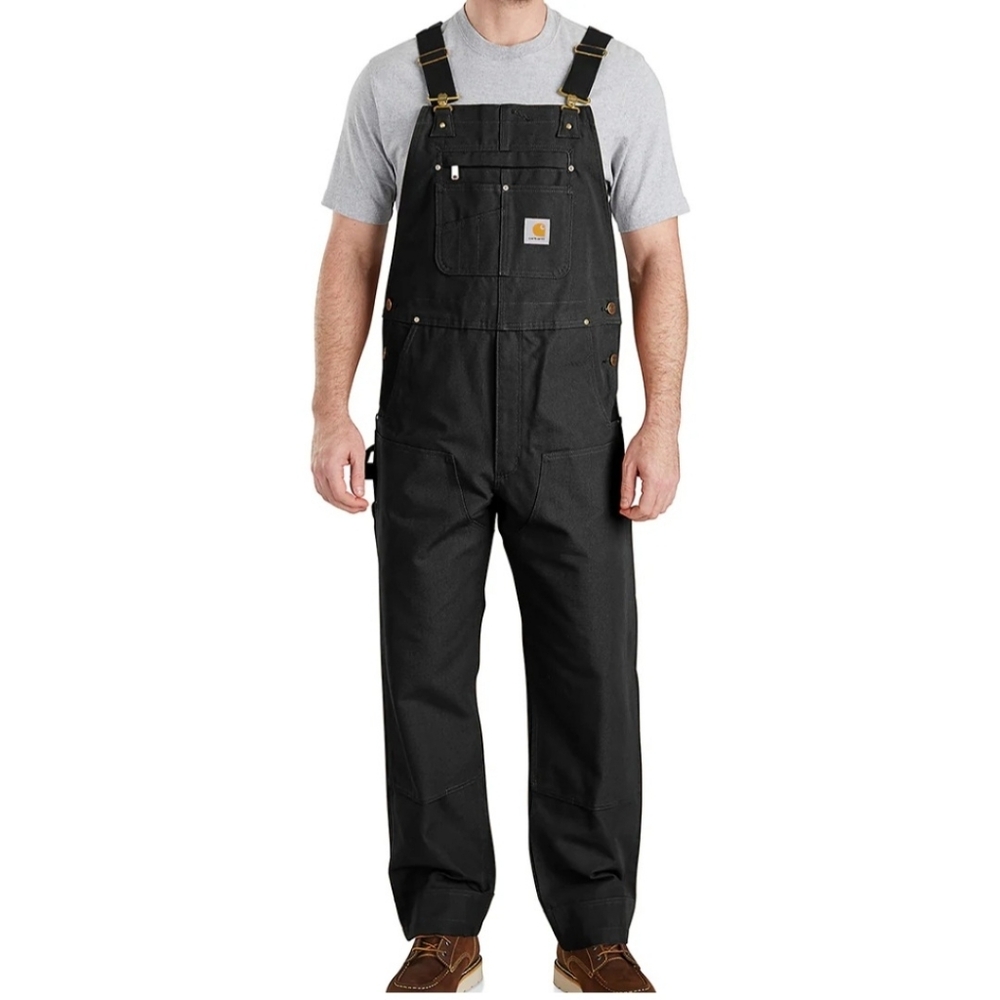 NEW Carhartt Cotton Duck Bib Overalls Black Men's Size 34 X 32